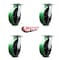 Service Caster 8 Inch Heavy Duty Green Poly on Cast Iron Caster Set with Roller Bearings, 4PK SCC-35S820-PUR-GB-4 - alternate 6